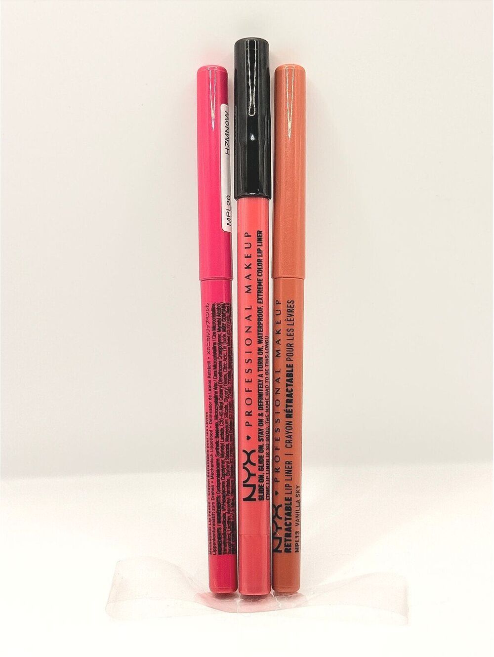 NYX Lip Liner Bundle: Hot Pink, Alluring, Vanilla Sky